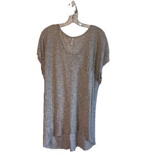 Free People FP Beach Soft Slub T Shirt With Pocket Rolled Cap Sleeve Size Medium